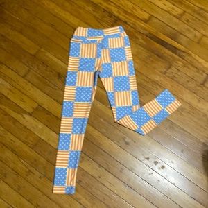 LULAROE Patriotic print leggings tween size